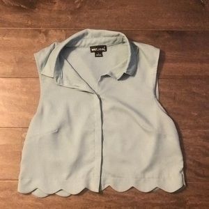 Wet Seal Scallop Cut Blue Top